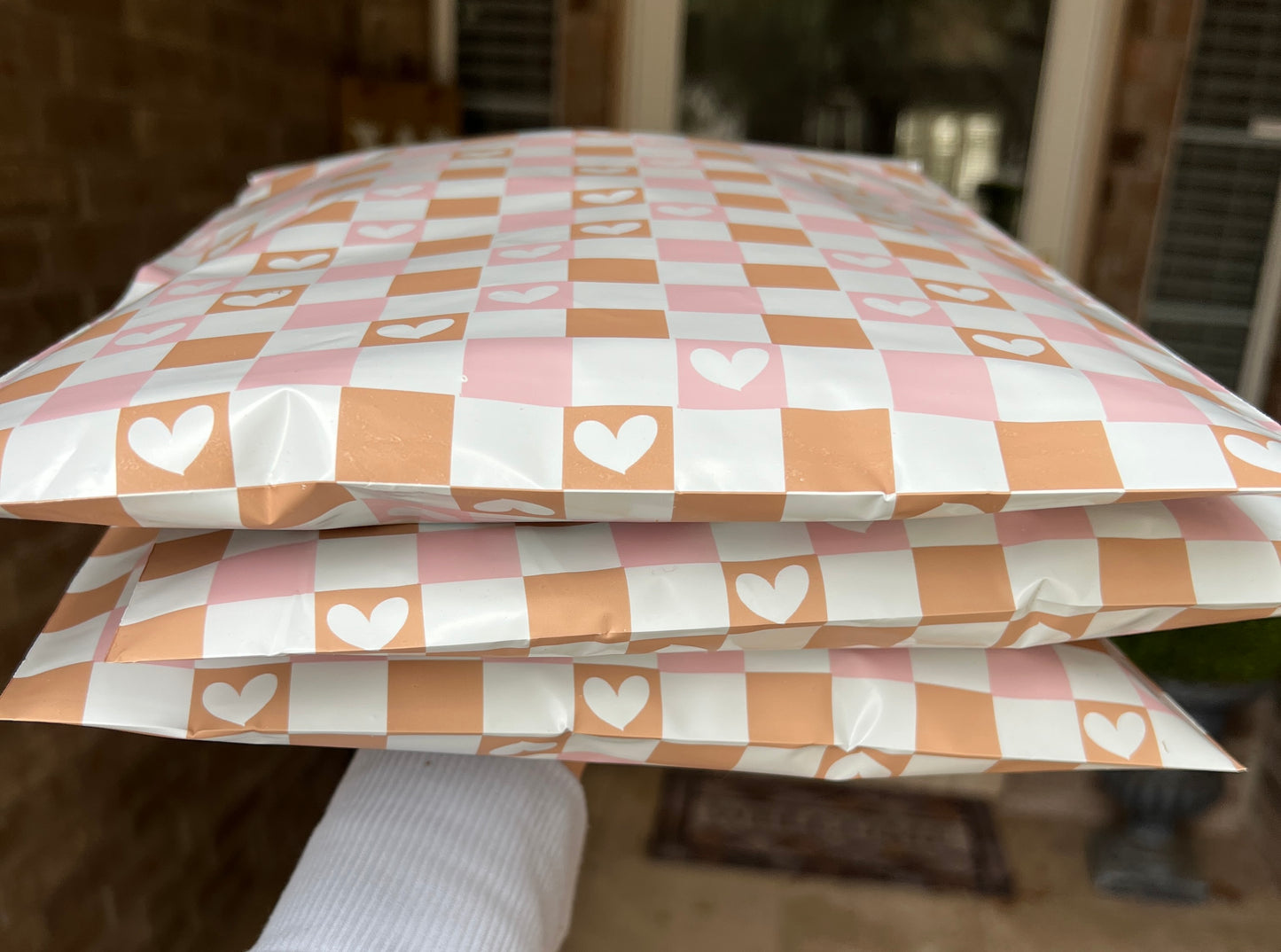 Pastel Checkered Hearts